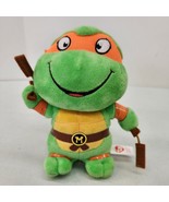 TMNT MICHELANGELO TY TURTLE 6” STUFFED PLUSH TOY (PRE-OWNED) Orange Head... - $9.74