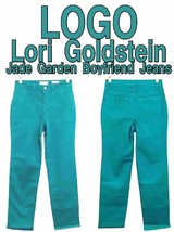 LOGO Lori Goldstein Jade Garden Turquoise Denim Jeans Sizes 14 - 22 NWT - £39.86 GBP