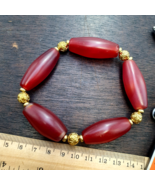 Vintage Himalayan Red Agate Bracelet – Tibetan Carnelian Beads, - $1,443.28 MXN