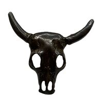 Sterling Silver Sand Casted Bull Skull Bolo Tie Slide 17g + 36” Leather ... - $825.98 MXN