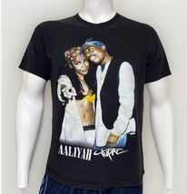 Vintage Y2K Aaliyah Tupac Memorial Rap Tee Shirt Mens Large Hip Hop Black - $244.78