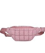Resurgence Quilted Puffer Nylon Belt Bag Crossbody Sling Bag Rose Pink - €42,12 EUR