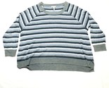Joie Linen Sweater Womens L Blue Striped Boxy Draped Long Sleeve - $27.68