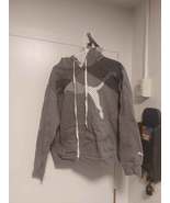 Puma Sport Lifestyle gray Pullover Sweatshirt with Hoodie L Large front ... - $13.70 CAD