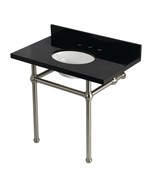 Kingston Brass KVPK3630KB8 Templeton 36&quot; Black Granite Console Sink with... - $840.51