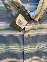 EDDIE BAUER STRIPED CLASSIC FIT SHORT SLEEVE COLLARED BUTTON DOWN NEW TA... - £30.70 GBP