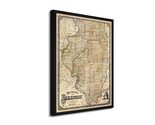 HISTORIX Vintage 1861 Illinois State Map - 17x25 Inch Black Framed Vinta... - $275.99+