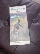 Wyoming State 1992 Foldable Highway Road Map Travel planning  - £4.29 GBP