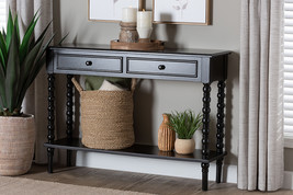 Sophia Classic Black Wood 2-Drawer Console Table w/Spindle Legs - $4,580.12 MXN