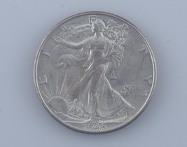 1945 Marche Liberty Argent Demi Dollar 50c (Bu ) Brilliant Uncirculated - £37.25 GBP