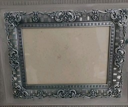 Ornate Floral Lace Design Pewter 6&quot;1/2x4&quot;3/4 Picture Frame 9&quot;X7&quot; - $18.38