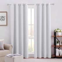Homeideas Soundproof Thermal Grommet Window Curtains For Living Room, Greyish - £25.25 GBP