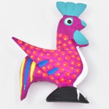 Handmade Colorful Alebrijes Rooster Chicken Oaxacan Wood Carved Folk Art Magnet - £14.23 GBP