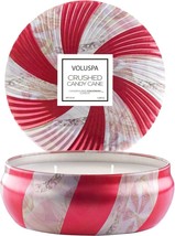 Voluspa Crushed Candy Cane 3-Wick Candle with Decorative Tin Candle - £15.94 GBP