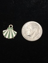 Green, white Seashell Enamel Bangle Pendant charm BG 9 - Necklace Charm - $12.30