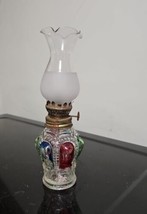 Vintage Pressed Glass Oil Lamp, Made In Hong Kong Circa 1980 - £11.86 GBP