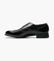 00267, Stacy Adams Leather Shoes Dayton Alligator Print Wingtip Lace Up Black image 4