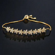 SIPENGJEL Fashion Luminous Flower Bracelet Shiny Crystal Adjustable Bracelets Fo - £11.18 GBP