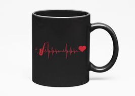 Make Your Mark Design Sax Player Heart Rate., Black 11oz Ceramic Mug - £16.35 GBP+