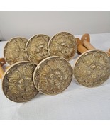 Vintage Kirsch Chateau Antique White Curtain Holdbacks medallion tieback... - $1,460.16 MXN