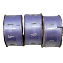 3 Spools Wired Ribbon Offray Chantel Iris Blue Bow Crafts Wedding 9 ft 1... - £14.87 GBP