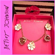 Betsey Johnson B13978-N01 Daisy And Roses Necklace Floral Free Shipping - £62.93 GBP