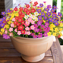 Artificial Flowers for Outdoors, 6 Bundles Artificial Plants Outdoor, Fake Flowe - £19.98 GBP