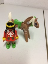 Playmobil Geobra Vintage Native American Indian &amp; Horse 3&quot; Action Figure... - $14.95