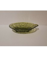 Vintage Avocado Green Indiana Glass Divided Footed Relish Dish W/Tab Handle - $14.03