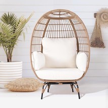 Wicker Egg Chair, Pe Rattan Chair With 4 Thicken Cushions, Patio Chairs ... - £434.26 GBP