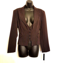 Courtenay Blazer Suit Coat size 8 Black Pin Stripe JACKET with Vest Laye... - £15.47 GBP
