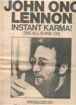 1970 John Lennon Instant Karma Poster Type Ad - £18.37 GBP