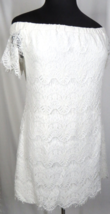 City Chic White Lace Off The Shoulder Mini Dress Plus Size 18 - £31.28 GBP