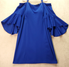 R&amp;M Richards Sheath Dress Women&#39;s 20W Blue Bell Sleeve Off the Shoulder Back Zip - £26.85 GBP