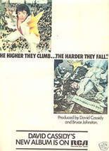 1975 David Cassidy The Higher They Climb Promo Ad - £7.23 GBP