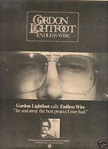 1975 GORDON LIGHTFOOT ENDLESS WIRE POSTER TYPE AD - £7.18 GBP