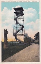 Gettysburg PA Observation Tower Oak Ridge Road Pennsylvania Postcard D54 - £2.34 GBP