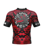 Fuji Oni vs Anaconda MMA BJJ Jiu Jitsu ShortSleeve SS Rashguard - Red/Black - £43.79 GBP