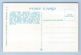 Curtis Lee Mansion Front and Gardens Arlington Virginia VA UNP WB Postcard I16 - £2.33 GBP