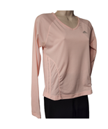 Adidas Long Sleeve Top Juniors Size Small Pink Mesh Fabric V-Neck - $241.80 MXN