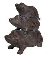 Cast Iron Whimsical Animal Totem Acrobatic Stacked Hedgehog Trio Garden ... - €69,59 EUR