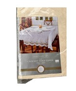 New Crochet Tablecloth 60&quot; x 90&quot; Easy Care Vinyl Lace IVORY/OFF White - $15.27