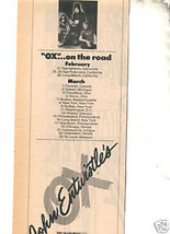 * 1975 JOHN ENTWISTLE OX MAD PROMO TOUR AD - $9.99