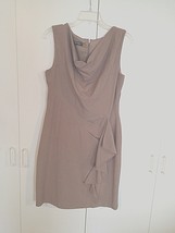 Jones Wear Dress Ladies Brown Sleeveless Lined Stretch DRESS-14-GENTLY WORN-NICE - £6.74 GBP