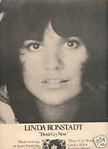 Linda Ronstadt Dont Cry Now Poster Type Promo Ad 1973 - £7.18 GBP