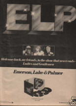 * 1974 Emerson Lake &amp; Palmer Poster Type Ad - £7.98 GBP
