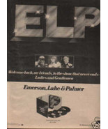 * 1974 EMERSON LAKE &amp; PALMER POSTER TYPE AD - £7.98 GBP