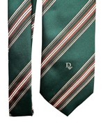 Vintage Christian Dior Men’s Tie Silk Blend Green Brown Stripes Classy - $523.25 MXN
