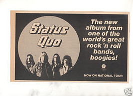 STATUS QUO NATIONAL TOUR AD 1976 - $7.99