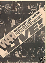 WAR LIVE POSTER TYPE PROMO AD 1974 - $9.99